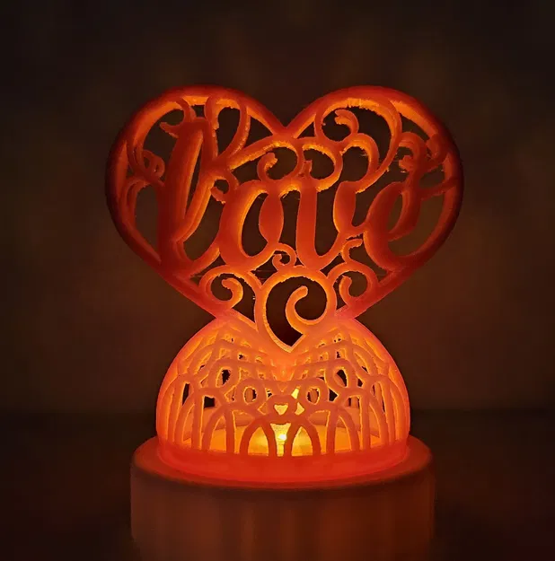 Chân đèn Trà Hình Trái Tim "Love" (Cưới, Kỷ Niệm, Valentine) - Image 1