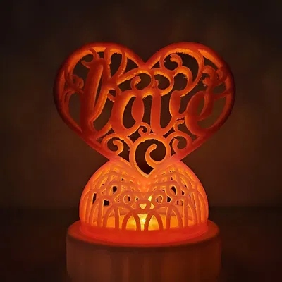 Chân đèn Trà Hình Trái Tim "Love" (Cưới, Kỷ Niệm, Valentine)