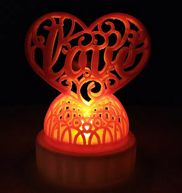 Chân đèn Trà Hình Trái Tim "Love" (Cưới, Kỷ Niệm, Valentine) - Image 2