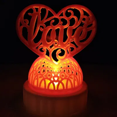 Chân đèn Trà Hình Trái Tim "Love" (Cưới, Kỷ Niệm, Valentine)