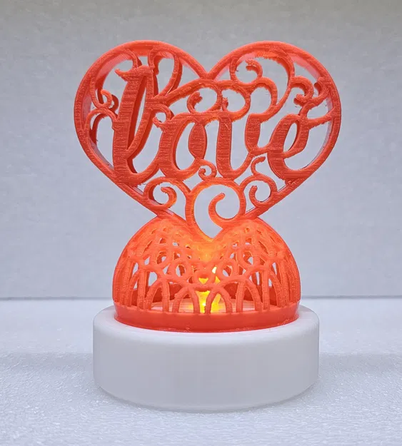 Chân đèn Trà Hình Trái Tim "Love" (Cưới, Kỷ Niệm, Valentine) - Image 3