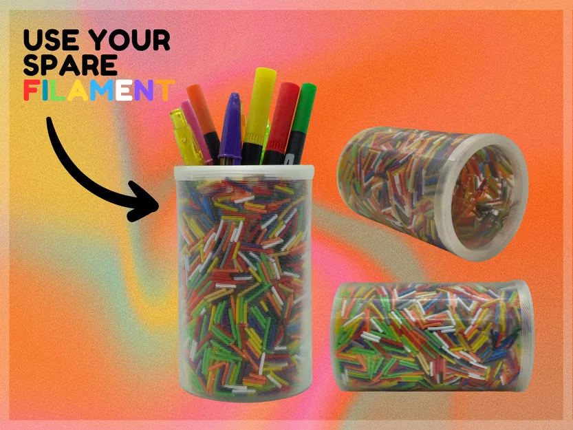 Chân đế đựng bút/bút chì tận dụng sợi filament thừa - Image 1