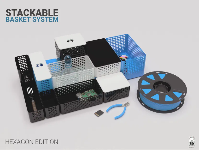 Hệ thống Giỏ Đựng Có Nắp Xếp Chồng Phiên bản Lục Giác - Image 1