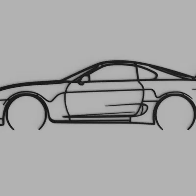 Tranh Treo Tường Hình Silhouette Toyota Supra Mk4
