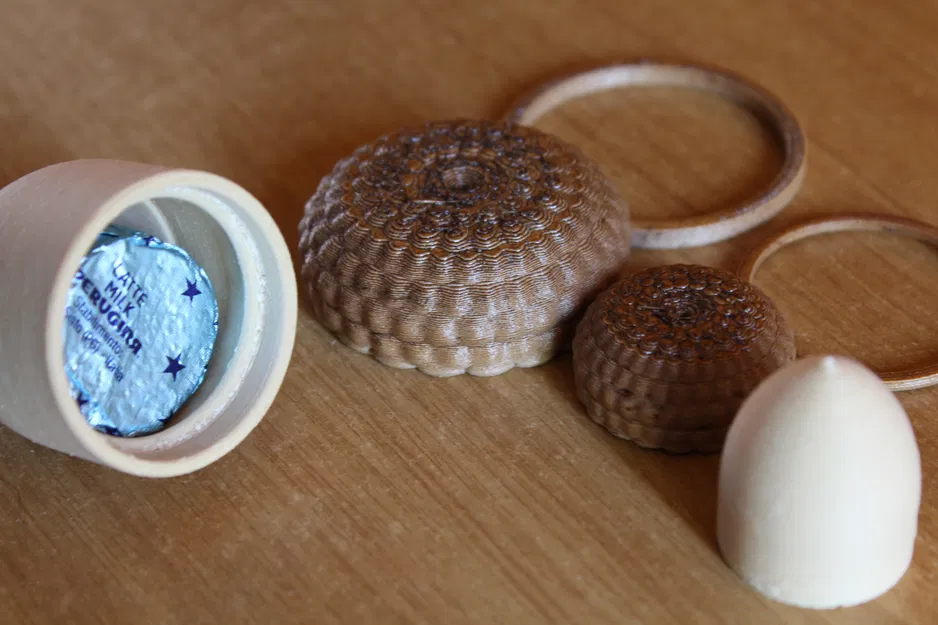 Nhẫn đựng khăn ăn hình quả sồi có ngăn bí mật - Image 4