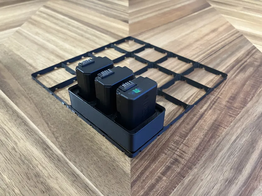 [Gridfinity 2x1] Khay Pin cho 3 viên Sony NP-FW50 - Image 1