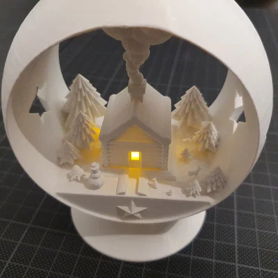 Căn nhà gỗ trên núi (hiệu ứng quả cầu tuyết)