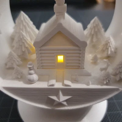 Căn nhà gỗ trên núi (hiệu ứng quả cầu tuyết)