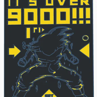 Móc khóa "OVER 9000!!!!"