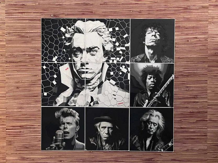 Voronoi Mozart 16"x16" Nghệ Thuật Filament 3D - 4 Tấm - Image 2