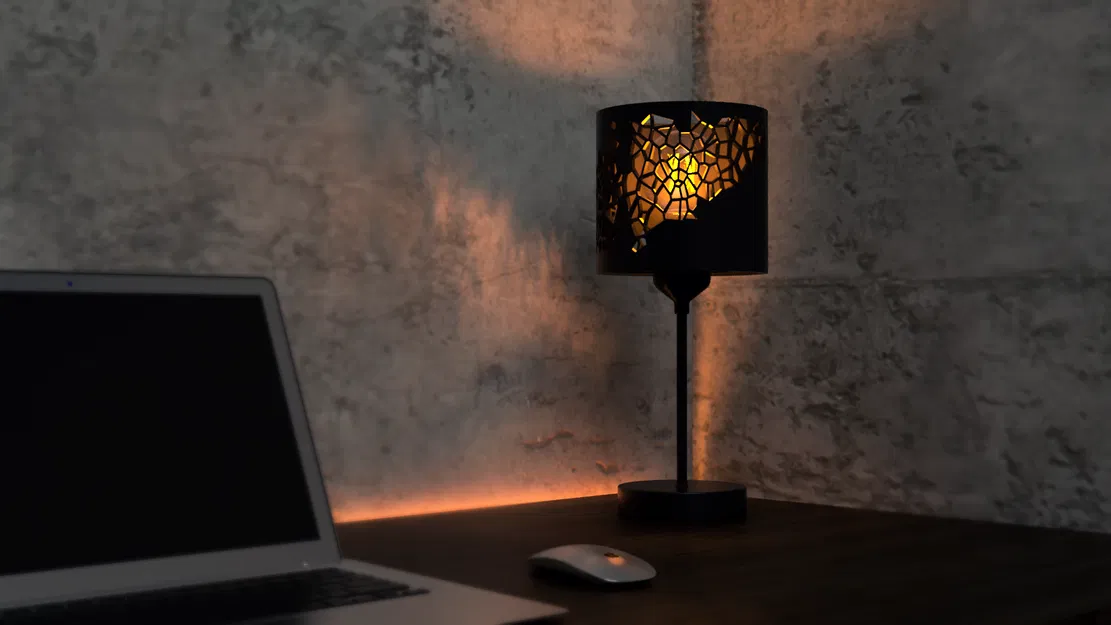 Chao đèn bàn họa tiết Voronoi - Image 1