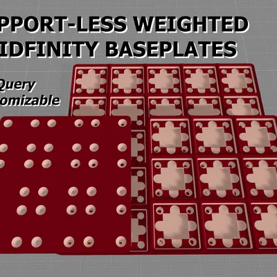 Đế Đáy Gridfinity Có Trọng Lượng In Không Cần Support (Tùy Chỉnh Được Bằng CadQuery)