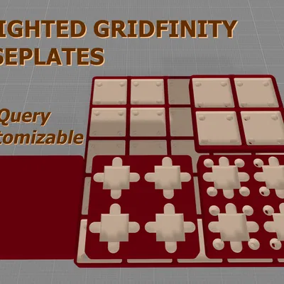 Đế Tấm Gridfinity Có Trọng Lượng Tùy Chỉnh Bằng CadQuery