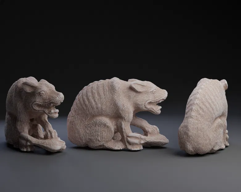 Netsuke Sói MIA - Image 1