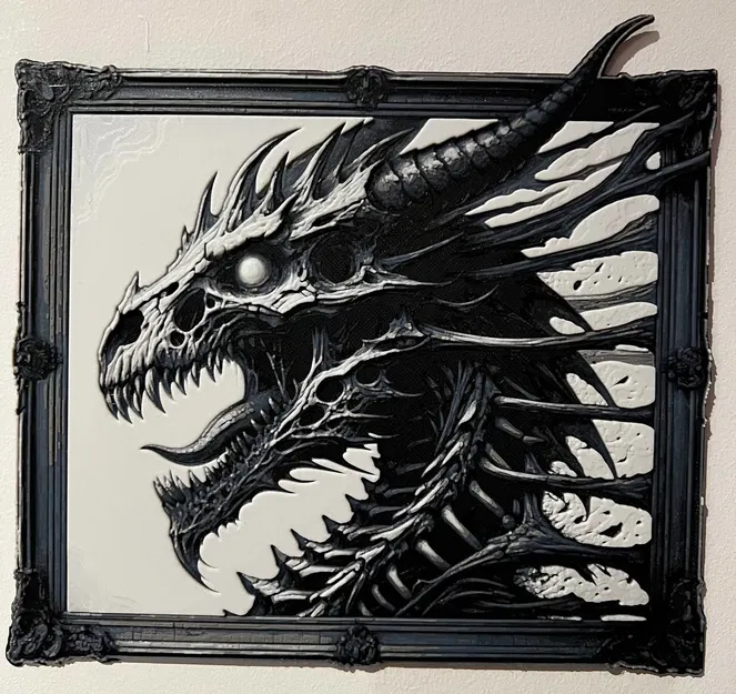 Rồng Bất Tử (Undead Dragon) - Tranh Vẽ Sợi - Image 1