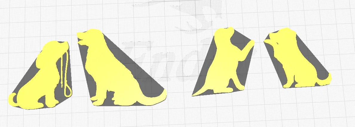 Mô hình 3D Bốn Chú Chó Dễ Thương - Image 1