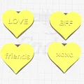 Mô Hình 3D Trái Tim - BFF, Friends, xoxo, LOVE - Thumbnail 1