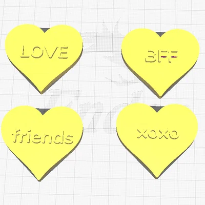 Mô Hình 3D Trái Tim - BFF, Friends, xoxo, LOVE