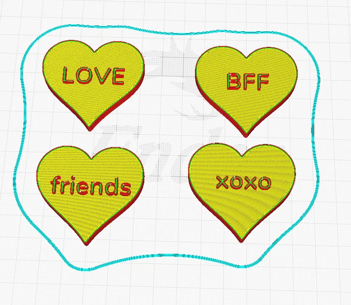 Mô Hình 3D Trái Tim - BFF, Friends, xoxo, LOVE - Image 2