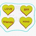 Mô Hình 3D Trái Tim - BFF, Friends, xoxo, LOVE - Thumbnail 2