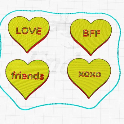 Mô Hình 3D Trái Tim - BFF, Friends, xoxo, LOVE