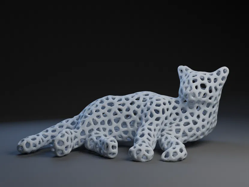 Đèn Trà Hình Mèo Voronoi - Image 1