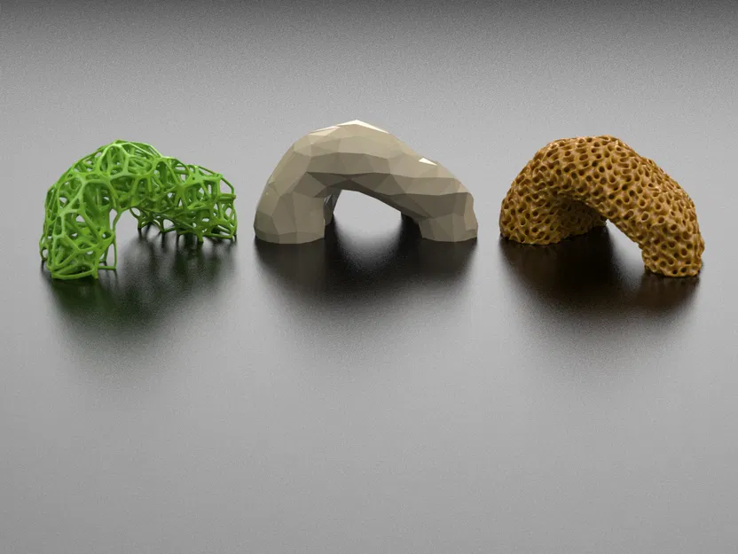 Bộ Sưu Tập Hang Động Thủy Sinh: Low Poly, Voronoi Khối, Lưới Gyroid - Image 1