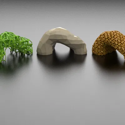Bộ Sưu Tập Hang Động Thủy Sinh: Low Poly, Voronoi Khối, Lưới Gyroid