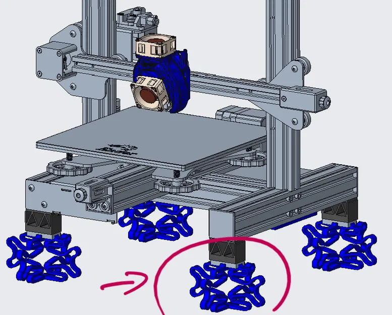 Chân Giảm Rung Ender 3 V2 (Lò Xo Mềm) - Image 1