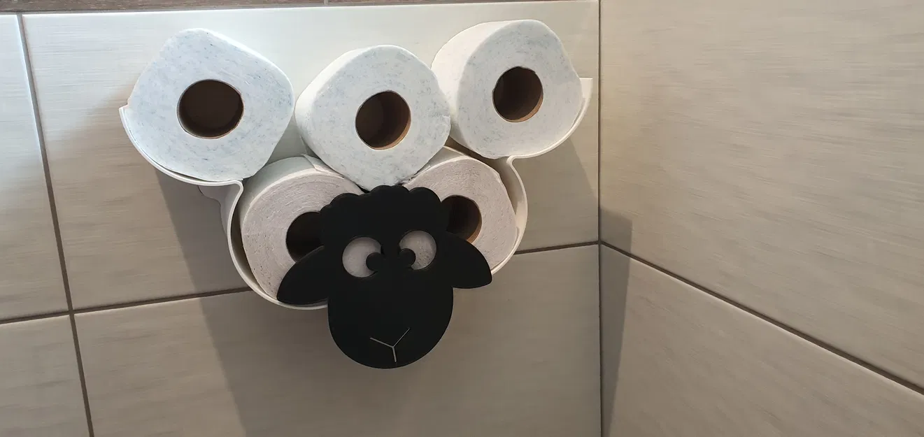 Kệ Giấy Vệ Sinh Hình Cừu - Dán Băng Dính Đôi - Image 1