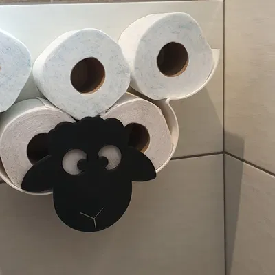 Kệ Giấy Vệ Sinh Hình Cừu - Dán Băng Dính Đôi