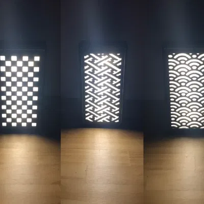 Đèn lồng giấy Nhật Bản 7 mẫu & Hộp kết nối (Thêm họa tiết Karakusa←Mới!!)