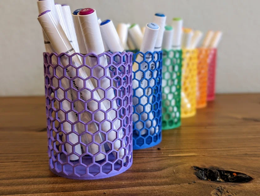 Hộp đựng bút chì, bút mực, bút dạ hình tổ ong - Image 2