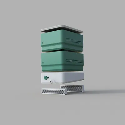 Máy ủ phân giun mini, in 3D hoàn chỉnh, có thể lắp ghép