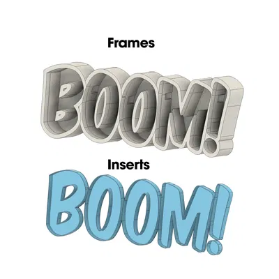 Biển hiệu chữ LED "Boom!" phát sáng