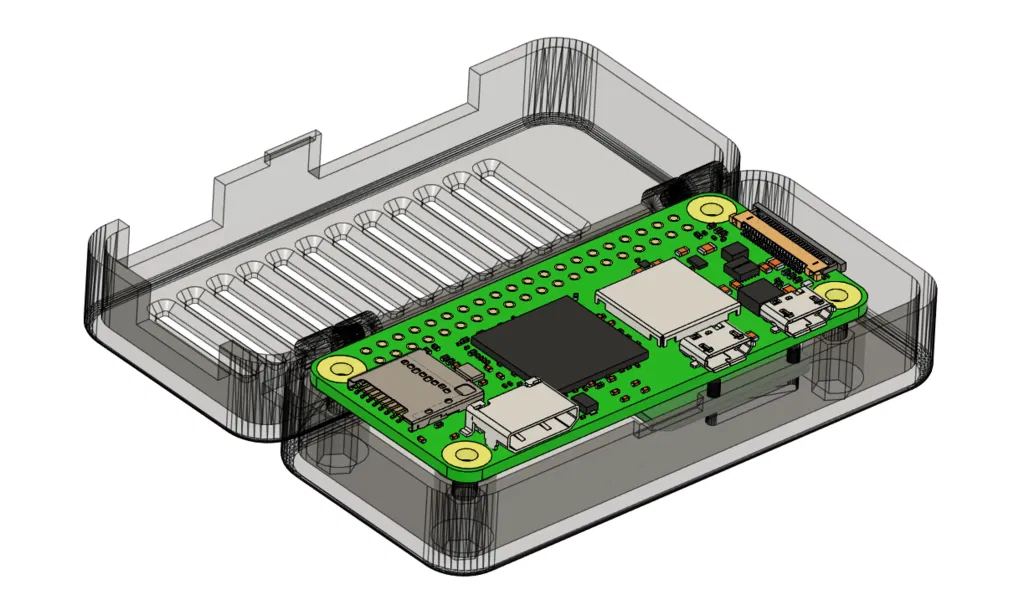 Vỏ và giá đỡ/ giá treo tường khớp nối One Piece cho Raspberry Pi Zero 2 W + Pi Camera - Image 4