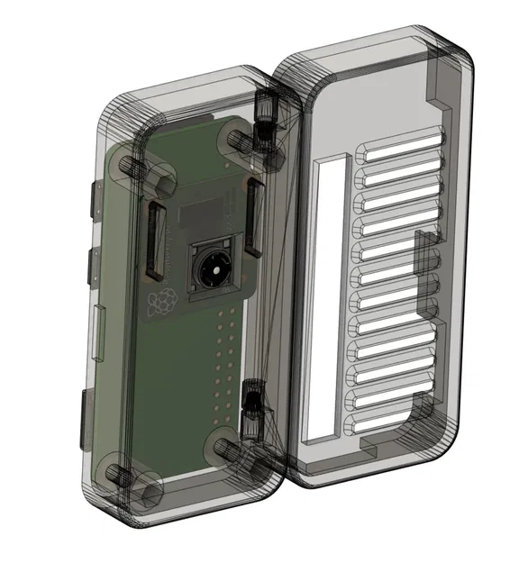 Vỏ và giá đỡ/ giá treo tường khớp nối One Piece cho Raspberry Pi Zero 2 W + Pi Camera - Image 5