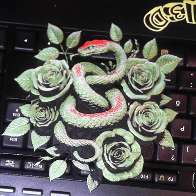 Tranh Hoa Hồng và Rắn (Hueforge)