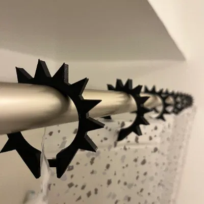 Bộ Khoen Vòng Treo Rèm Tắm Gai Phong Cách Punk