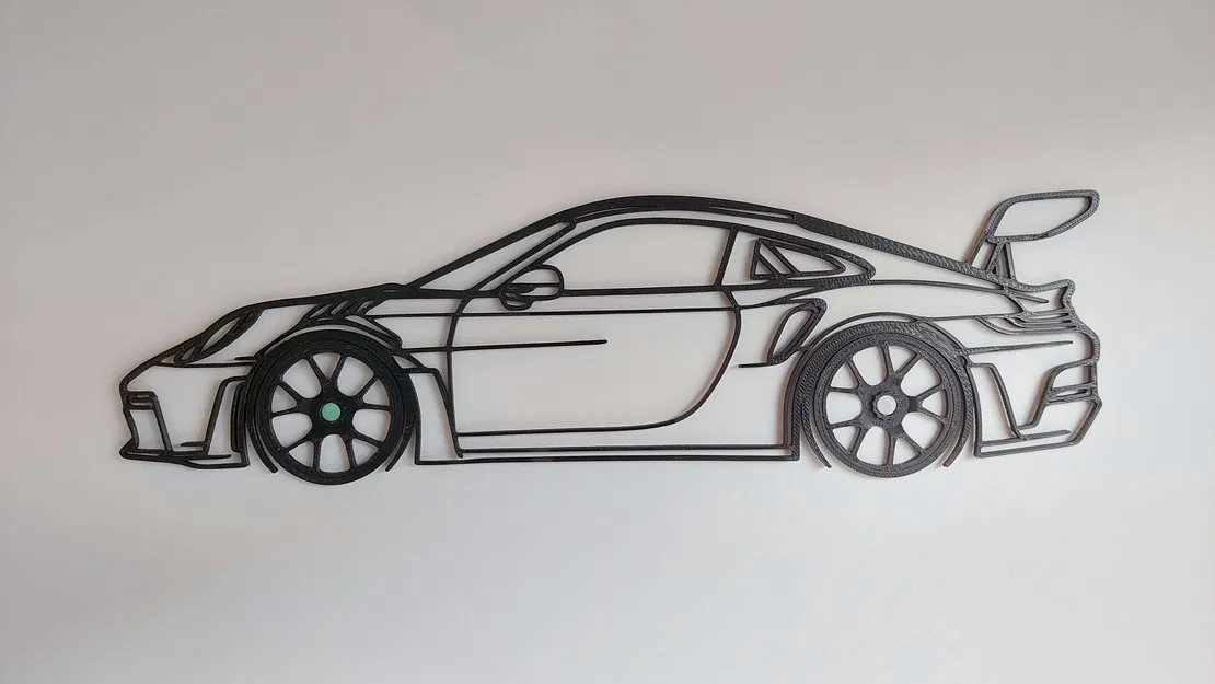 Bánh xe nam châm cho Tranh tường "Porsche GT3 RS 992 Silhouette" - Image 1