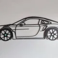 Bánh xe nam châm cho Tranh tường "Porsche GT3 RS 992 Silhouette" - Thumbnail 1