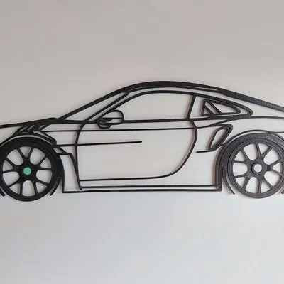 Bánh xe nam châm cho Tranh tường "Porsche GT3 RS 992 Silhouette"