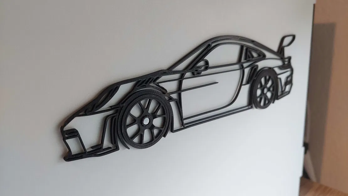 Bánh xe nam châm cho Tranh tường "Porsche GT3 RS 992 Silhouette" - Image 2