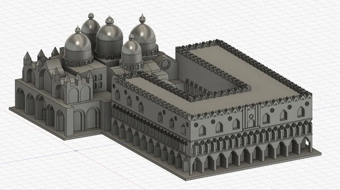 Mô hình Cung điện Doge (Palazzo Ducale) và Vương cung thánh đường San Marco có thể in được - Image 3