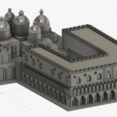 Mô hình Cung điện Doge (Palazzo Ducale) và Vương cung thánh đường San Marco có thể in được