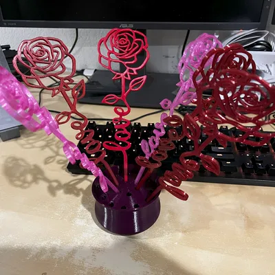 Chậu hoa hồng tình yêu đơn giản cho ngày Valentine