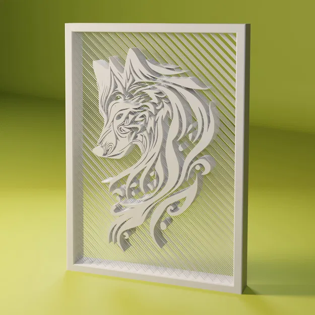 StringArt : "Chó Sói" - Image 1