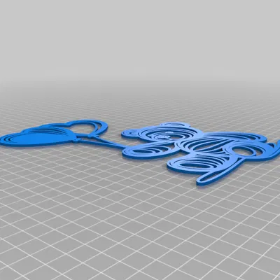 Tranh gấu Teddy với bong bóng treo tường