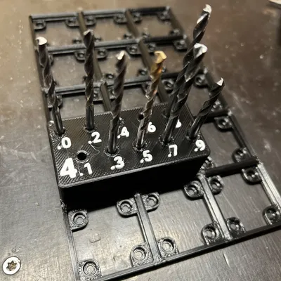 Bộ Đế Giữ Mũi Khoan Metric Gridfinity Theo Bước 0.1mm