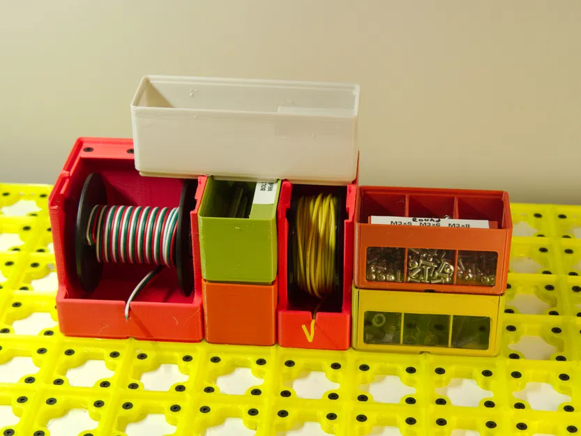 Giá đỡ cuộn dây Gridfinity có thể xếp chồng - Image 2